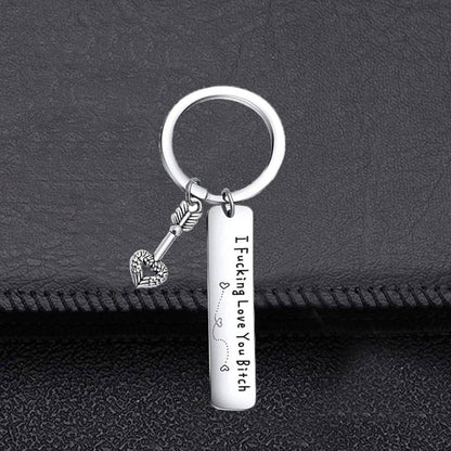 Best Friend Keychain for Women, Stainless Steel Key Chain Engrave I Fking Love You Bith Birthday Christmas Friendship Gift for Bestie Best Friends Female Bff