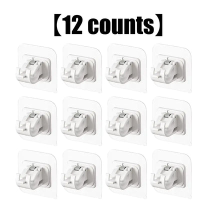A set of 8PCS Curtain Rod Brackets with Clips,Transparent Drapery Hooks,Rod Hanging,Adjustable Rods Holder,Multipurposefor Curtain Rod Hooks for Livingroom Bathroom Kitchen Bedroom Toilet Apartment