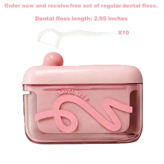 Travel-sized storage case - features an automatic pop-up dispenser, portable and refillable, perfect for oral care at home, in restaurants, and while traveling.