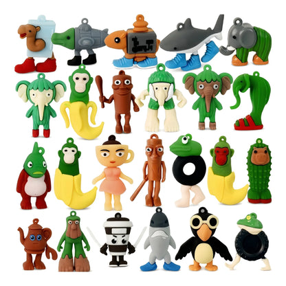 Italian Brainrot Toys 24pcs Tralalero Tralala Meme Shark Figures 2.5in Funny Animals Keychain Decor Summervibes Gifts for Fans Squishy Bag Charms Car Accessories Collector Set Fun Collectibles Silicone Figurines Decorative Figurines