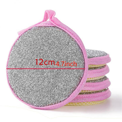Random Color Double-sided Dishwashing Sponge 5pcs Portable Durable Hanging Multifunctional Kitchen Cleaning Sponge Household Cleaning Tool