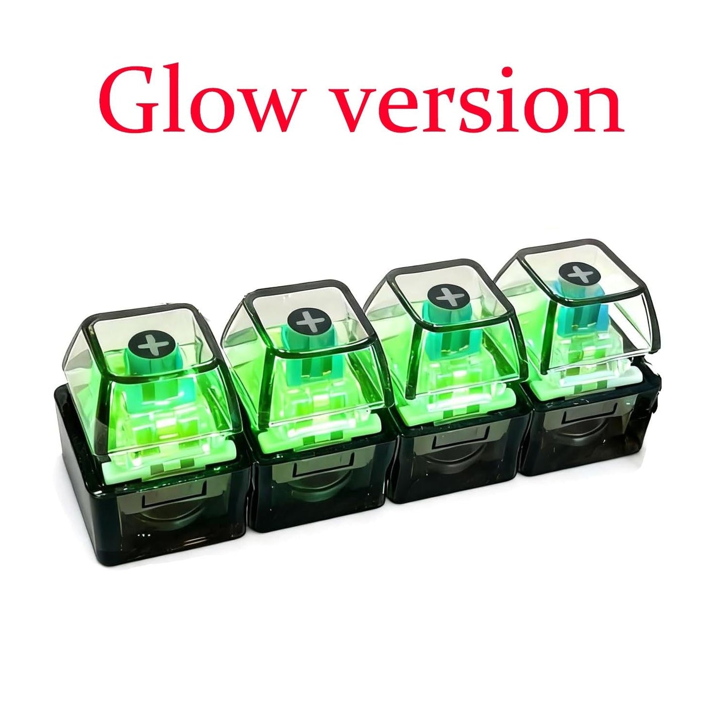 Glowing Keyboard Fidget Keychain, 4-In-1 Decompression Button, Stress Relief Fidget Gift, Transparent Color/, 1 Pcs