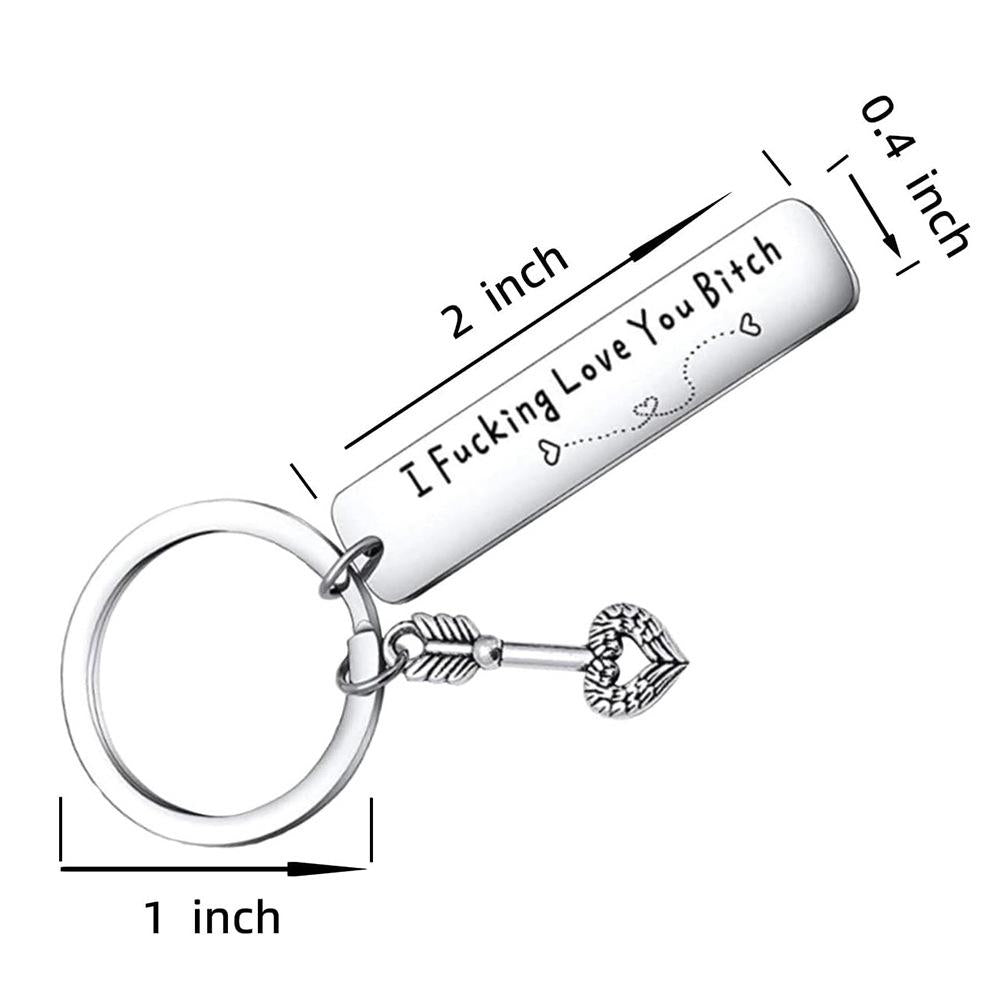 Best Friend Keychain for Women, Stainless Steel Key Chain Engrave I Fking Love You Bith Birthday Christmas Friendship Gift for Bestie Best Friends Female Bff
