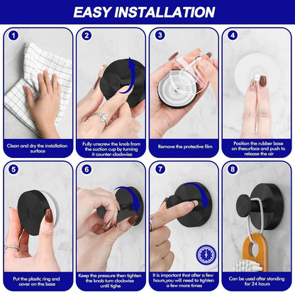 2 PCS Suction Cup Hooks christmas gift Gadgets Kitchen home essentials suction Hooks bathroom accessories Waterproof Reuseable for Shower Bathroom Towel Hooks Shower Hooks Holders Shower Hooks Hanging Towels Loofah Robe
