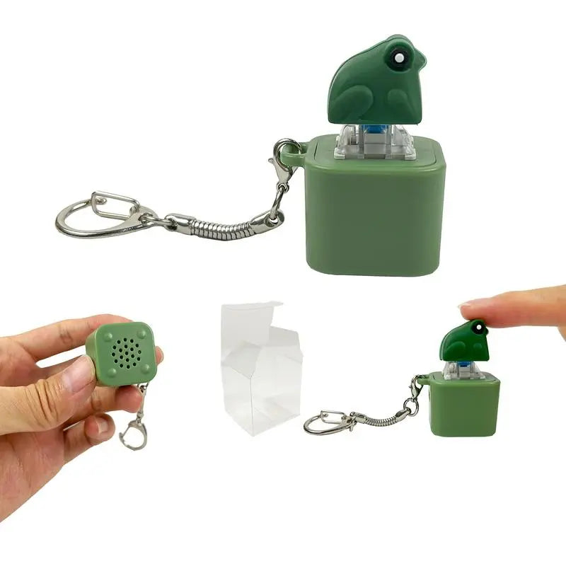 Lizard, Frog & Coquí Button Keychain – Rechargeable LED Light, Color-Changing Sound Toy | Valentine’s Gift for Kids & Adults