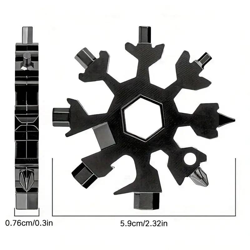 Viral 18-in-1 Snowflake Multi-tool Stainless Steel Portable Wrench All-in-One Screwdriver & Bottle Opener Must-Have Survival Gadget for Outdoor Activities