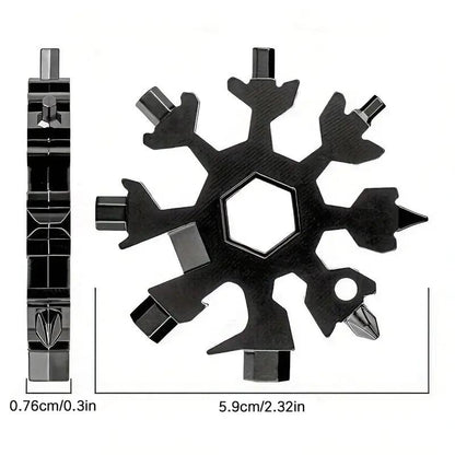 Viral 18-in-1 Snowflake Multi-tool Stainless Steel Portable Wrench All-in-One Screwdriver & Bottle Opener Must-Have Survival Gadget for Outdoor Activities