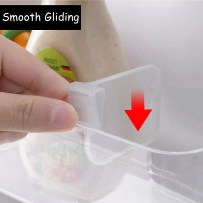 16-Count Durable Translucent Anti-Fall Adjustable Fridge Drawer Dividers, Clear Plastic Refrigerator Organizer Bins, Portable Storage Baskets for Bottles & Cans (16-Pcs Combination Set)