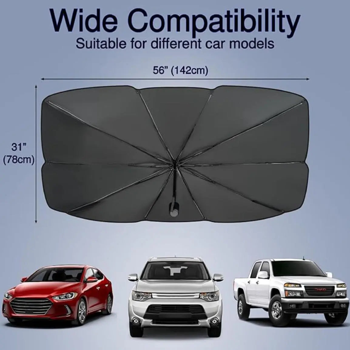 Portable Car Windshield Sunshade, Foldable Car Windshield Cooling Umbrella for Daily,Car Exterior Accessories,Car Window Shades