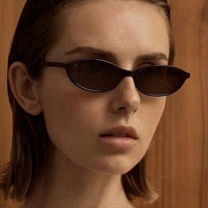 〖Summer Turn Up〗3 PCS Retro Oval Sunglasses for Women Chic Cat Eye 90s Sunnies Lightweight Narrow Shades Trendy UV Protection Sunglasses Vintage Rich Girl Sunglasses Women Sunglasseswomen