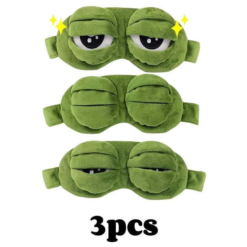 3D Frog Eye Mask, Soft Cute 3D Shaping Cartoon Eyeshade, Hypoallergenic Portable Blindfold for Travel and Napping, Whimsical Gifts for Adults