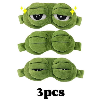 3D Frog Eye Mask, Soft Cute 3D Shaping Cartoon Eyeshade, Hypoallergenic Portable Blindfold for Travel and Napping, Whimsical Gifts for Adults