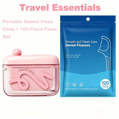 Travel-sized storage case - features an automatic pop-up dispenser, portable and refillable, perfect for oral care at home, in restaurants, and while traveling.