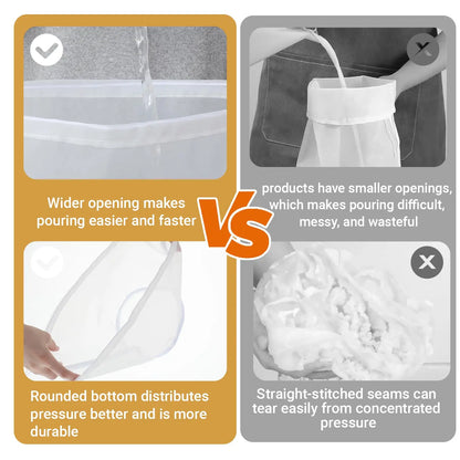 3PCS Bowl-Shaped Nylon Nut Milk Bag, Reusable Strainer Bags for Cheese Cloths Almond Milk, Tea, Juice, Yogurt, Cheesecloth Alternative, Fine Mesh Food Filter