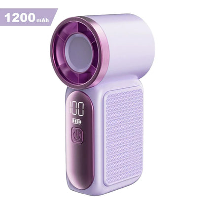 Mini Handheld Fan with LED Display – 6-Speed Turbo Pocket size Fan for Women. USB Rechargeable, High-Speed Cooling for Travel & Makeup. Perfect Gift. Portable Refrigeration