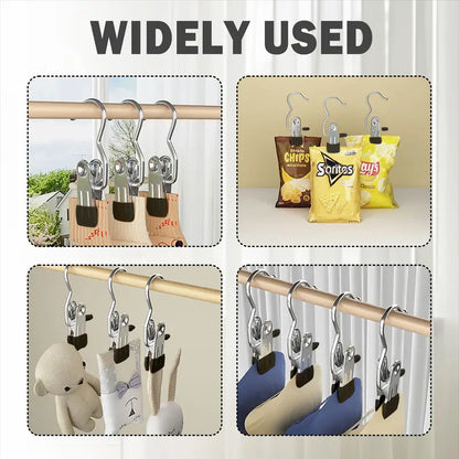 16 Counts Boot Hangers Clips, Premium Hooks Hanging Clips, Heavy Duty Closet Hanger Organizer for Home Travel , Multi-Purpose Clips for Laundry Clothes Accessories，black