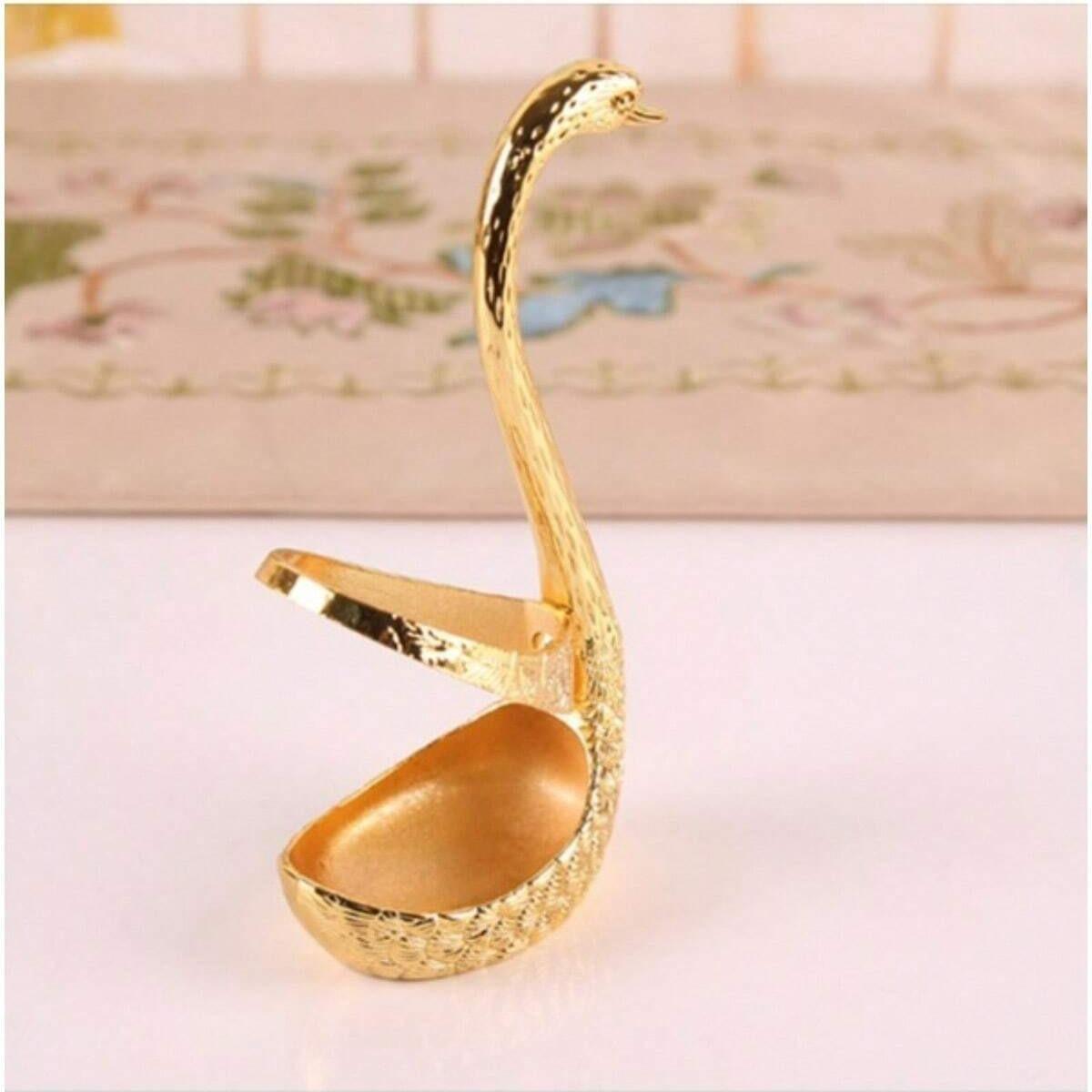 Coffee Spoons Set, Including 6 Stainless Steel Spoons and 1 Swan Base, Creative Swan Design Coffee Stirring Spoons for Dessert and Tea, Kitchen Cutlery and Tableware Utensils Supplies