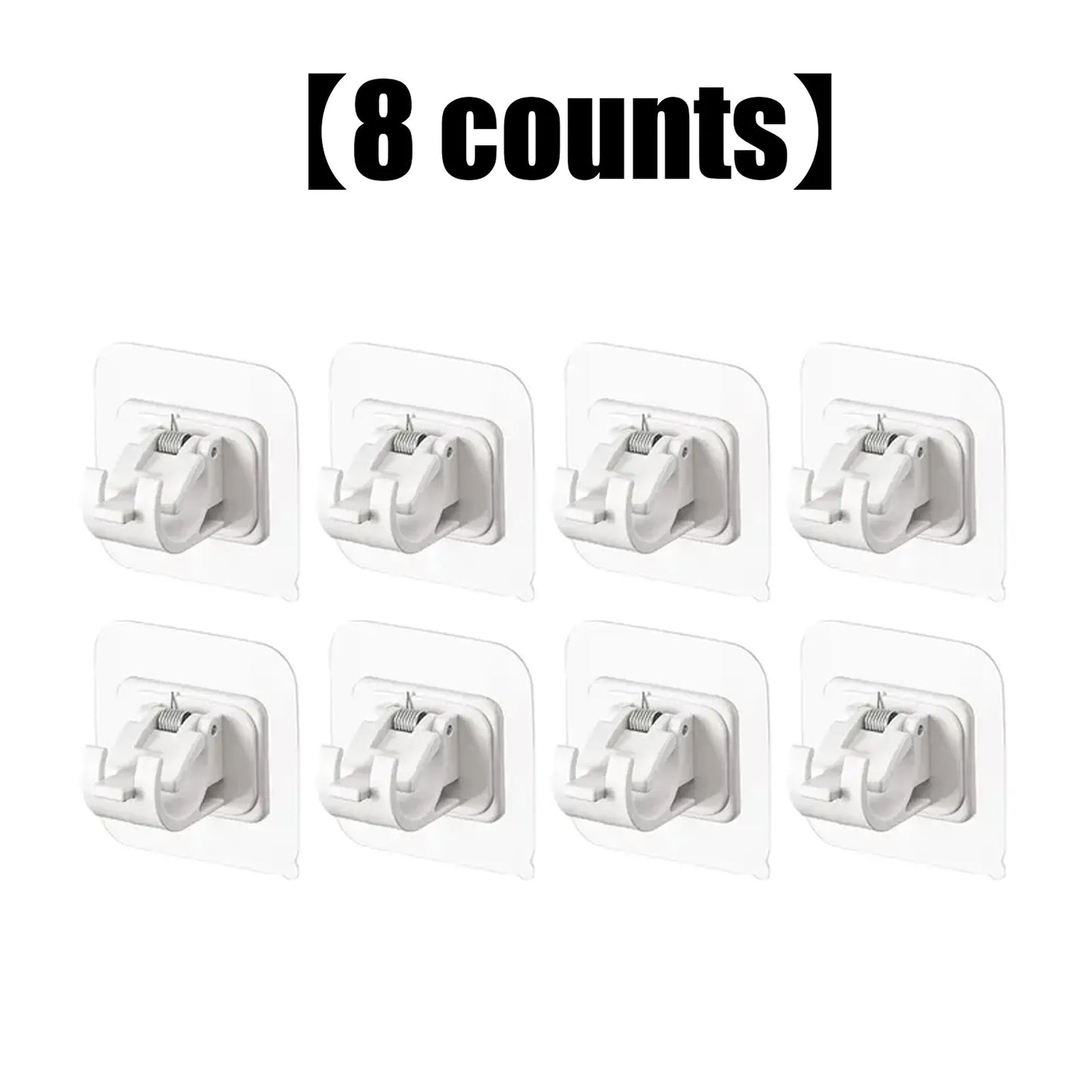 A set of 8PCS Curtain Rod Brackets with Clips,Transparent Drapery Hooks,Rod Hanging,Adjustable Rods Holder,Multipurposefor Curtain Rod Hooks for Livingroom Bathroom Kitchen Bedroom Toilet Apartment