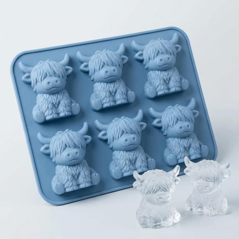 Mini Highland Cow Ice Cube Mold, Silicone Ice Cube Tray, Cute 3D Ice Cubes for Drinks, Parties, and Gifts, Perfect for Beverage Enhancements #GLOBAL PICKS