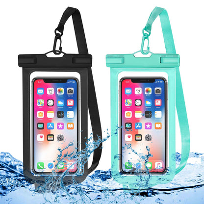Waterproof Phone Pouch, 2 Counts Clear Waterproof Cell Phone Case with Lanyard for iPhone 15/14/13 Pro Max/Plus and Galaxy S22/S23, Fits Phones up to 7 Inches, Essential Waterproof Dry Bags for Outdoor Beach Swimming Diving, Boating Accessories