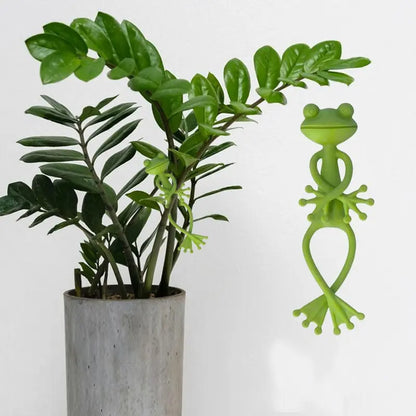 Frog Plant Stand Holder - Cute Flower Pot Clips for Climbing Plants, Indoor Outdoor Use, Stable Support to Make Plants Grow Upright