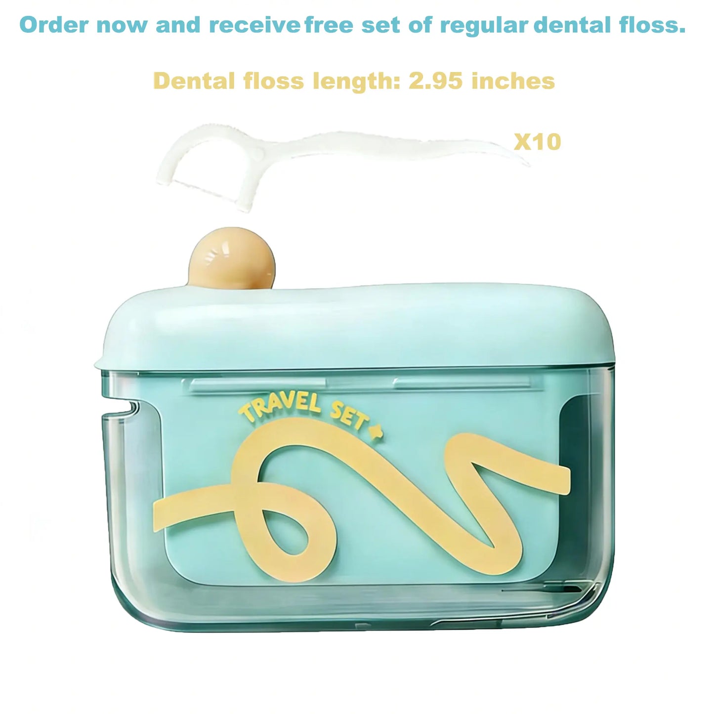 Travel-sized storage case - features an automatic pop-up dispenser, portable and refillable, perfect for oral care at home, in restaurants, and while traveling.