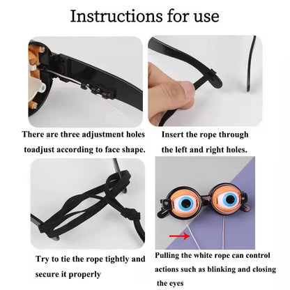 Fun and quirky glasses, , creative prank toy, Easter, Christmas, and birthday gift, novelty and funny gadget, game accessory, suitable for party supplies,suitable for children Halloween Cartoon Eye