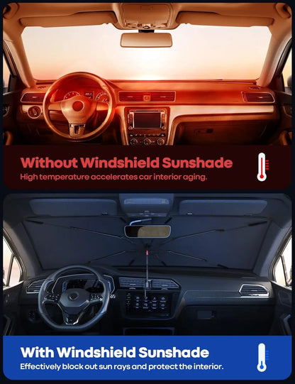 Portable Car Windshield Sunshade, Foldable Car Windshield Cooling Umbrella for Daily,Car Exterior Accessories,Car Window Shades