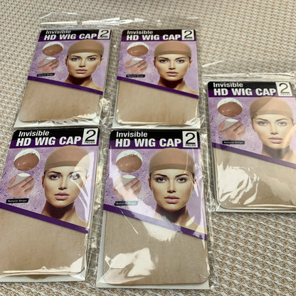 HD Wig Caps 5 Packages 10pcs - Light Brown Elastic Medium Nylon Stocking Caps for Cosplay, Breathable Wig Caps for Comfort and Style