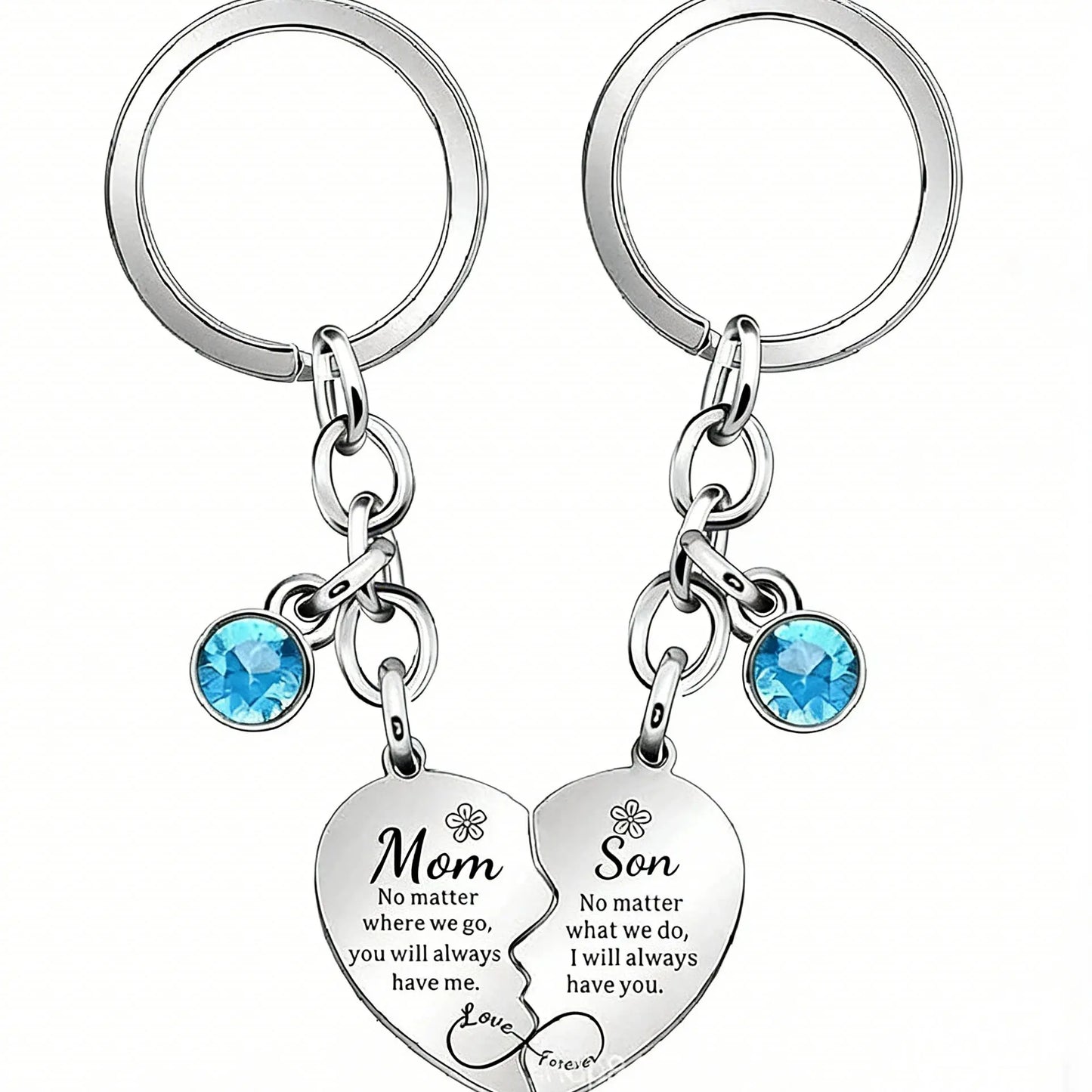 2 Pcs Mother/Father Daughter Heart Matching Keyring Keychain Set Gifts For Mom Mothers Day Gifts from Daughter