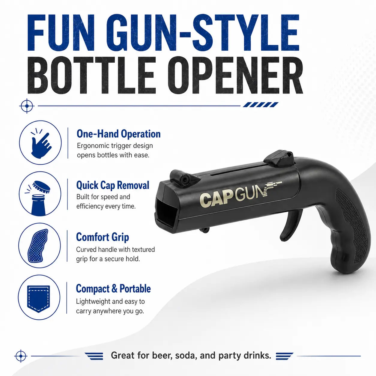 Creative Bottle Opener - 1 Count | Fun Design | Perfect for Family Gatherings, BBQs, and Outdoor Events