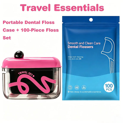 Travel-sized storage case - features an automatic pop-up dispenser, portable and refillable, perfect for oral care at home, in restaurants, and while traveling.