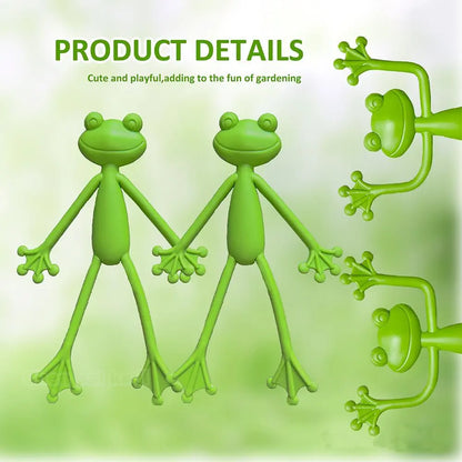 Frog Plant Stand Holder - Cute Flower Pot Clips for Climbing Plants, Indoor Outdoor Use, Stable Support to Make Plants Grow Upright