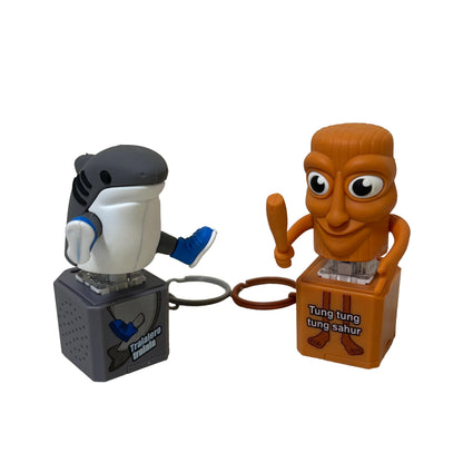 Tung Tung Tung Sahur 10 Realistic Sound Replaceable Battery Keychain Toy - Tralalero Tralala Viral Voice Toy, Meme Press Button Keyboard Fidget Toy Gift for Kids Adults