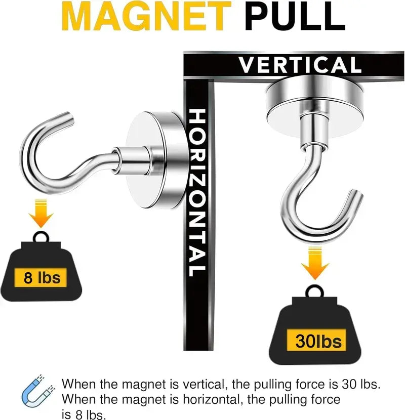 8/16 Pack Swivel Swing Magnetic Hooks 30LBS – Strong Neodymium Hooks for Cruise Cabins, Kitchen, Fridge & Other Magnetic Surfaces, Cruise Essentials 2026