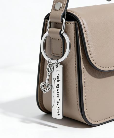 Best Friend Keychain for Women, Stainless Steel Key Chain Engrave I Fking Love You Bith Birthday Christmas Friendship Gift for Bestie Best Friends Female Bff