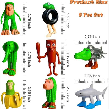 Italian Brainrot Toys 24pcs Tralalero Tralala Meme Shark Figures 2.5in Funny Animals Keychain Decor Summervibes Gifts for Fans Squishy Bag Charms Car Accessories Collector Set Fun Collectibles Silicone Figurines Decorative Figurines