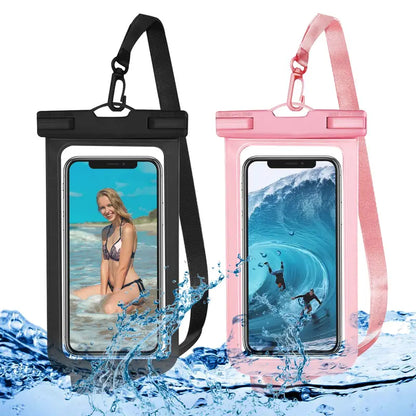 Waterproof Phone Pouch, 2 Counts Clear Waterproof Cell Phone Case with Lanyard for iPhone 15/14/13 Pro Max/Plus and Galaxy S22/S23, Fits Phones up to 7 Inches, Essential Waterproof Dry Bags for Outdoor Beach Swimming Diving, Boating Accessories