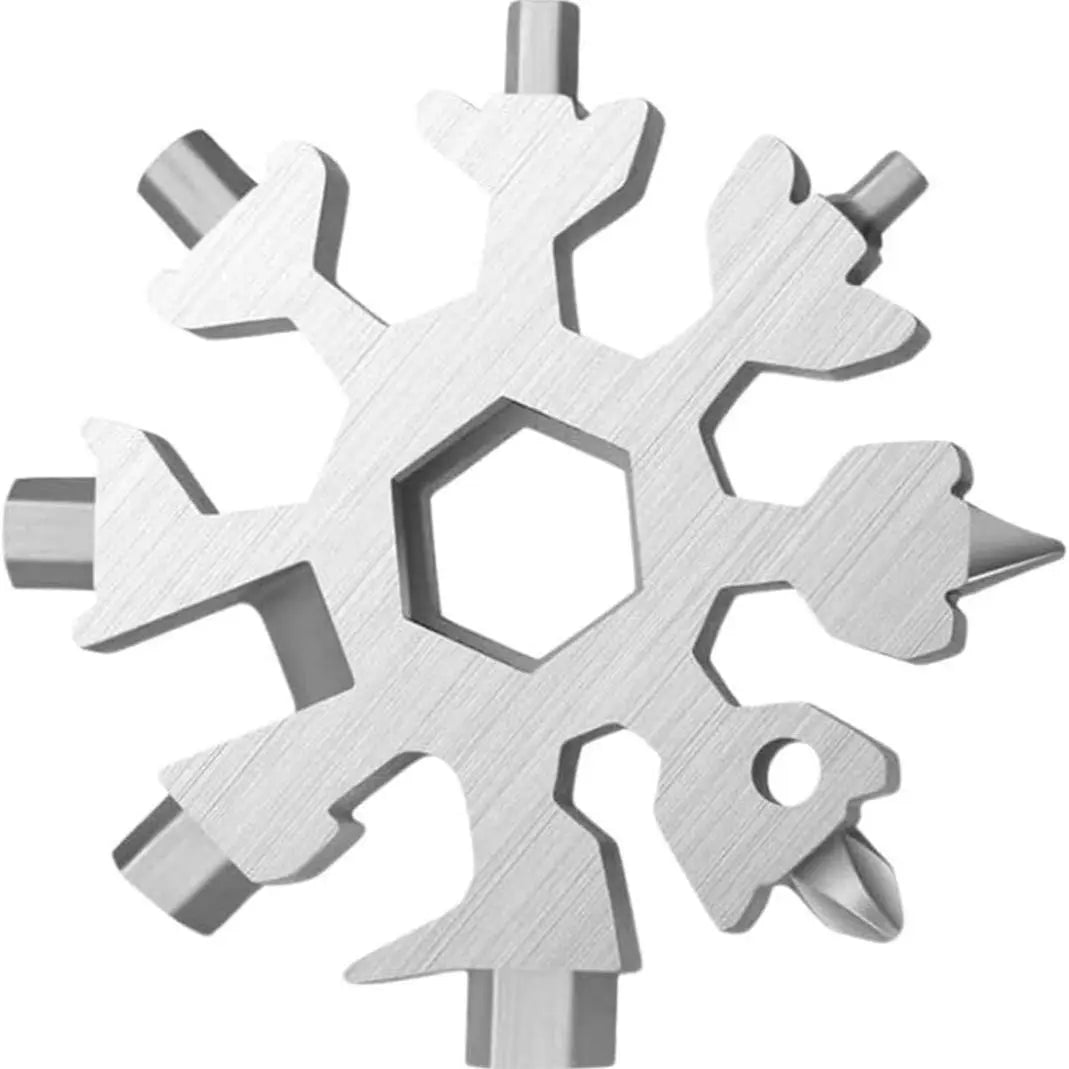 Viral 18-in-1 Snowflake Multi-tool Stainless Steel Portable Wrench All-in-One Screwdriver & Bottle Opener Must-Have Survival Gadget for Outdoor Activities
