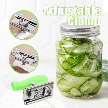 2 Count White Green Jar Opener Kit – Stainless Steel Lid Opener for Arthritic Hands Works on Small Medium Cans