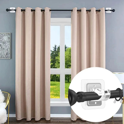 A set of 8PCS Curtain Rod Brackets with Clips,Transparent Drapery Hooks,Rod Hanging,Adjustable Rods Holder,Multipurposefor Curtain Rod Hooks for Livingroom Bathroom Kitchen Bedroom Toilet Apartment