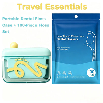 Travel-sized storage case - features an automatic pop-up dispenser, portable and refillable, perfect for oral care at home, in restaurants, and while traveling.