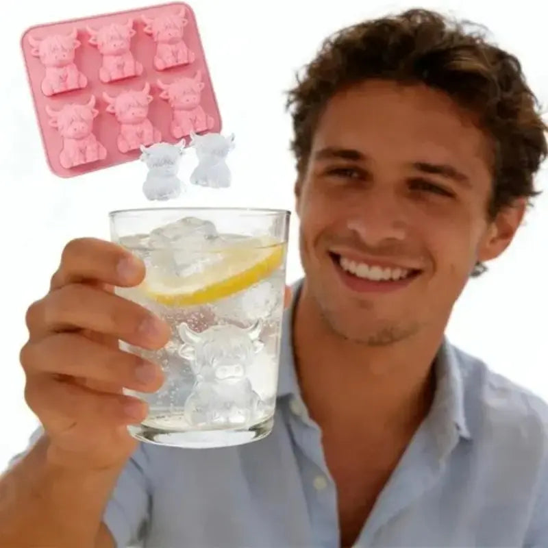 Mini Highland Cow Ice Cube Mold, Silicone Ice Cube Tray, Cute 3D Ice Cubes for Drinks, Parties, and Gifts, Perfect for Beverage Enhancements #GLOBAL PICKS