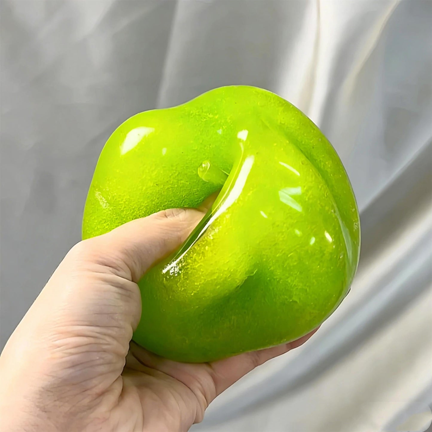 Slushie Green Apple Squishy - Moldable Non-Rebound Crunchy Fidget Toy| Perfect for Medium Grip Strength
