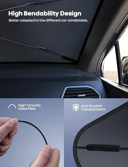 Portable Car Windshield Sunshade, Foldable Car Windshield Cooling Umbrella for Daily,Car Exterior Accessories,Car Window Shades