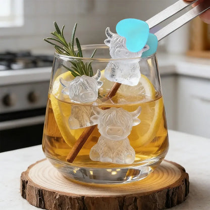 Mini Highland Cow Ice Cube Mold, Silicone Ice Cube Tray, Cute 3D Ice Cubes for Drinks, Parties, and Gifts, Perfect for Beverage Enhancements #GLOBAL PICKS