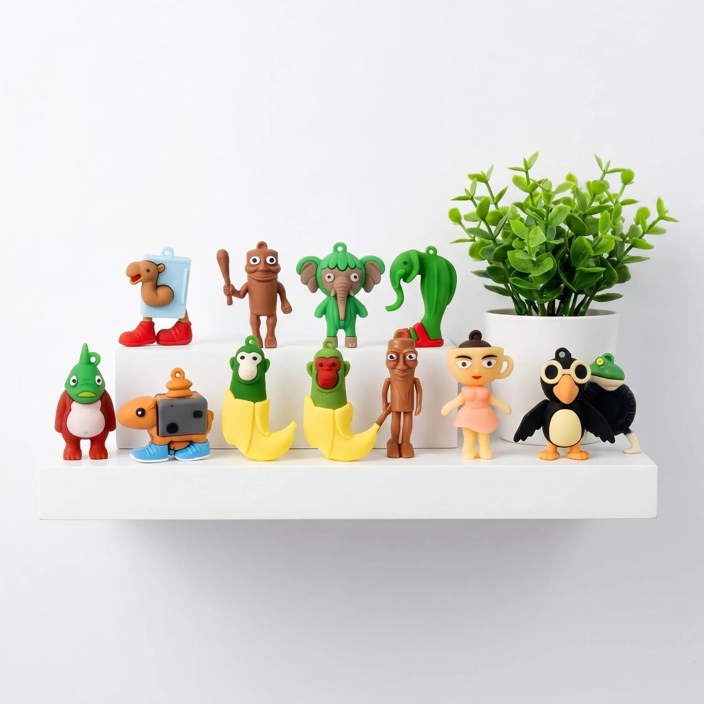 Italian Brainrot Toys 24pcs Tralalero Tralala Meme Shark Figures 2.5in Funny Animals Keychain Decor Summervibes Gifts for Fans Squishy Bag Charms Car Accessories Collector Set Fun Collectibles Silicone Figurines Decorative Figurines