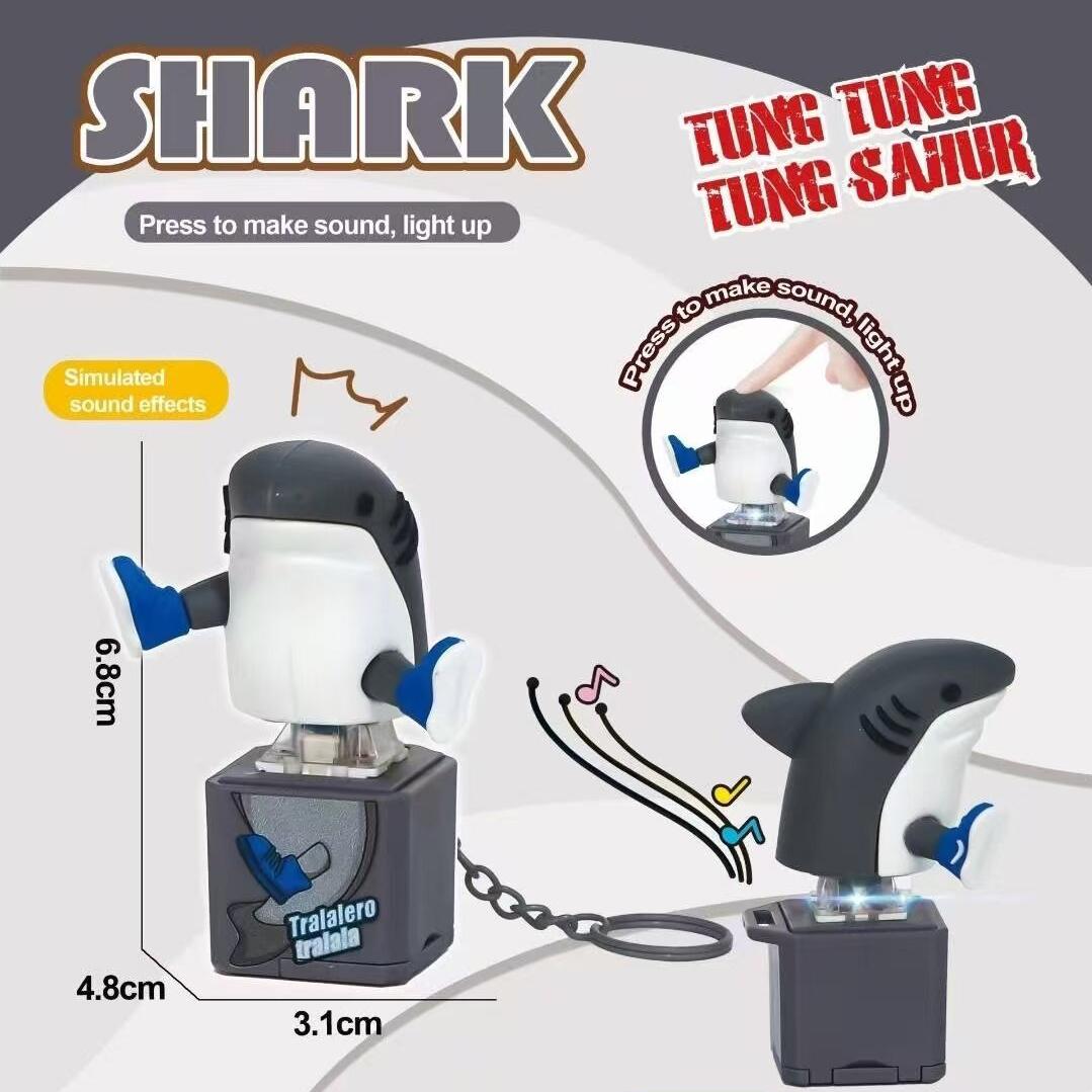 Tung Tung Tung Sahur 10 Realistic Sound Replaceable Battery Keychain Toy - Tralalero Tralala Viral Voice Toy, Meme Press Button Keyboard Fidget Toy Gift for Kids Adults