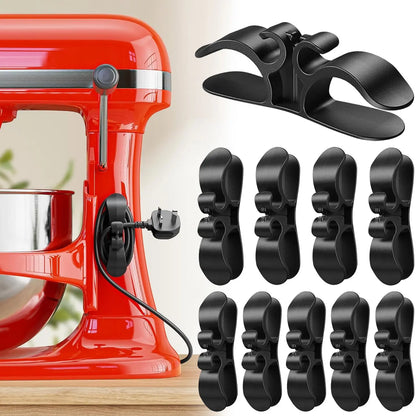 【10-pack】 Cord Organizer for Appliances Upgraded Kitchen Cord Keeper with 3M Glue & TPR Silicone for Air Fryer Coffee Maker Blender Pressure Cooker Toaster Home Storage Hook cleaning supplies and tools household essentials household items