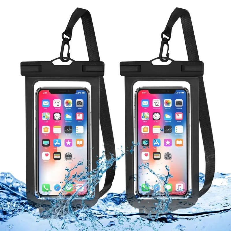 Waterproof Phone Pouch, 2 Counts Clear Waterproof Cell Phone Case with Lanyard for iPhone 15/14/13 Pro Max/Plus and Galaxy S22/S23, Fits Phones up to 7 Inches, Essential Waterproof Dry Bags for Outdoor Beach Swimming Diving, Boating Accessories